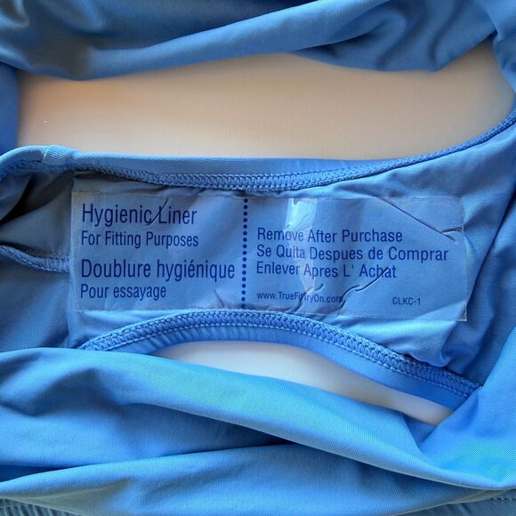 NWT La Blanca Island Goddess Shirred Band Hipster Bikini Bottoms in Chambray 10 - Picture 8 of 12